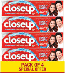 Close UP Toothpastes Deep action 75 ml x 4 Red (Special Offer)